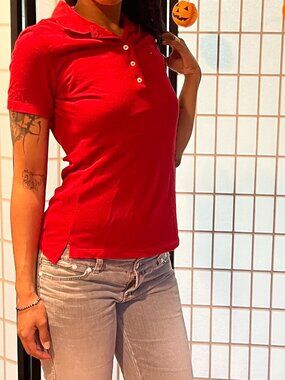 Red Tommy Hilfiger Polo